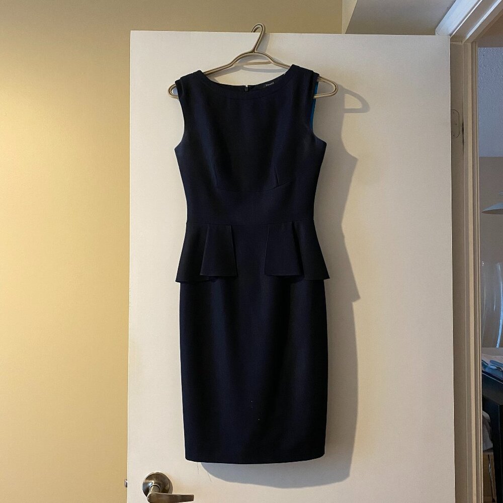 Peplum Cocktail Dress by Tahari, in Navy